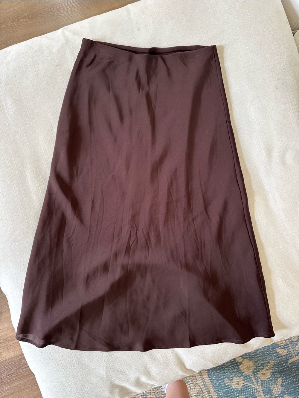 Brown silk midi skirt size xs